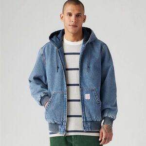 NWOT Levi's Blue Hooded Denim Jacket
